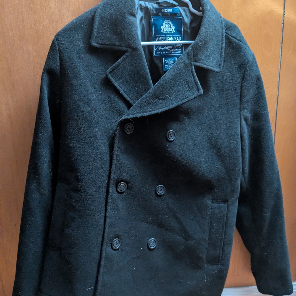 American Rag Men's Black Peacoat